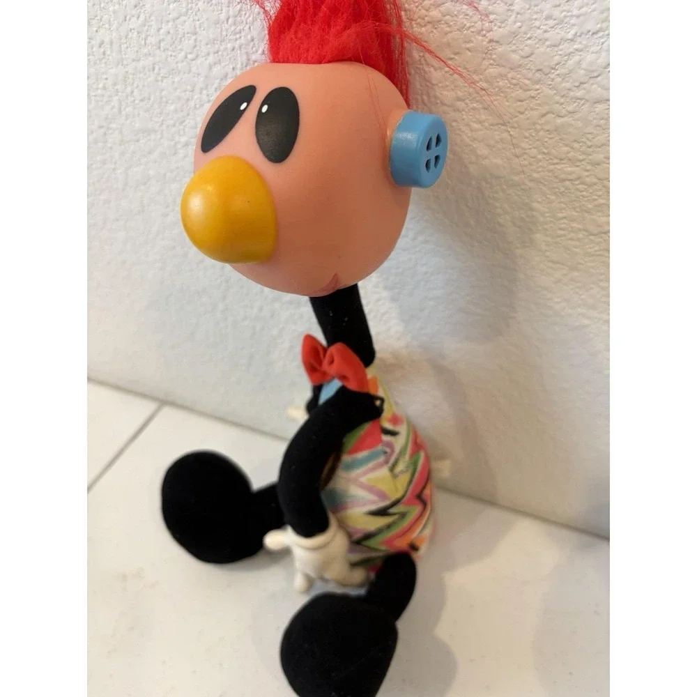 Vintage 1994 JIBBER JABBER Blue Hair Mohawk Noisy Toy Doll 15